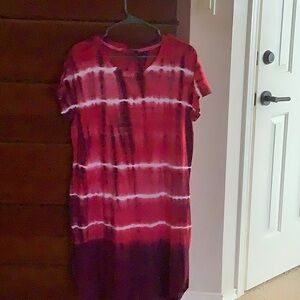 Fresh Produce Chic Tie-Dye Dress in Red and Purple